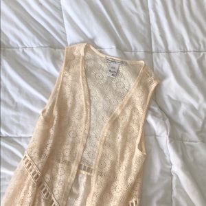 American rag cream boho festival lace cardigan